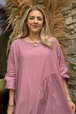 Made in Italy Purdy Pure Cotton Smock Dress Indian Pink